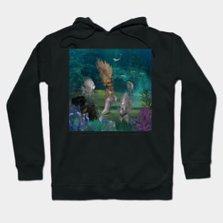 Cute mermaid with fantasy fish Hoodie